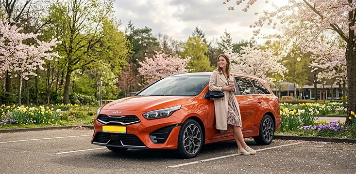 Op lentevakantie huurauto